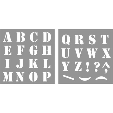 Pochoir de lettres, l'alphabet de A à Z en majuscule - Direct Signalétique