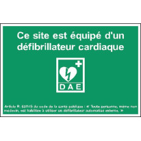 Site équipé d´un défibrillateur - STF 2038S