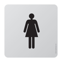 Plaque de porte aluminium brossé Picto Toilettes F