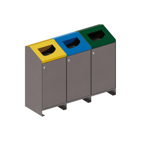 Poubelle tri sélectif grise