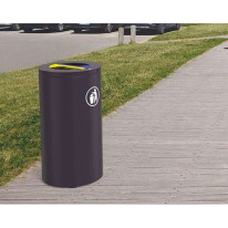 Corbeille de ville - tri sélectif 2 x 60 litres - Gris