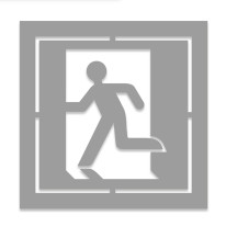 Pochoir Issue de secours à gauche