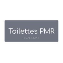 Plaque de porte PVC texte en relief - Toilettes PMR