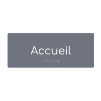 Plaque de porte PVC texte en relief - Accueil
