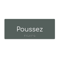 Plaque de porte PVC texte en relief -Poussez