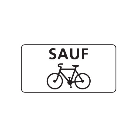 Panonceau Sauf vélos - M9v2 pour panneau d´interdiction type B