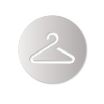 Plaque de porte aluminium brossé picto Vestiaires - Ø 120 mm - Gamme Bross évidé