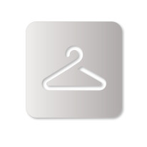 Plaque de porte aluminium brossé picto Vestiaires - 120 x 120 mm - Gamme Bross évidé