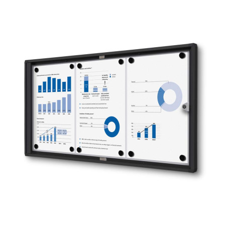 Vitrine intérieure verrouillable noire fond métal