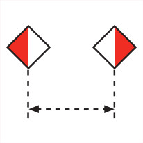 Panneau fluvial Interdiction de passer en dehors de l´espace indiqué - A10