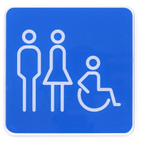 Plaque de porte Targa Colors® - Toilettes PMR Hommes/Femmes - 120 x 120 mm