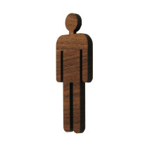 Pictogramme toilettes hommes découpé en bois