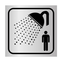 Picto gravé Douche Homme - 100 x 100 mm - Gamme Métal