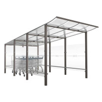 Abri chariots et caddies gris scellement direct