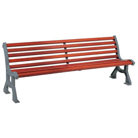 Banc de ville acier gris et bois chêne clair Banc de ville acier gris et bois chêne clair