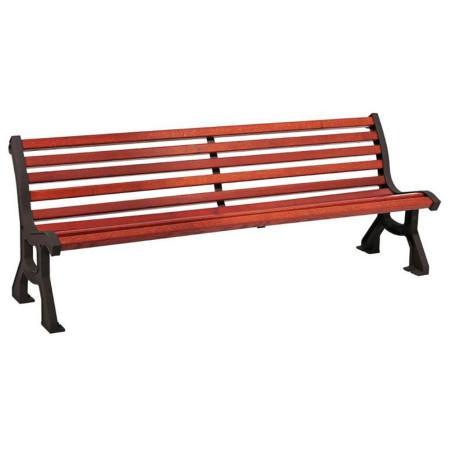 Banc de ville acier gris et bois chêne clair