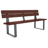 Banc urbain acier gris et plastique recyclé