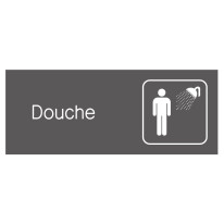 Plaquette gravée avec texte et picto Douche Homme - H 80 x L 200 mm - Gamme Couleur