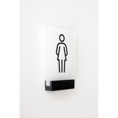 Plaque de porte H150 x L100 - Toilettes Femme - Fixation pince - Gamme ICE