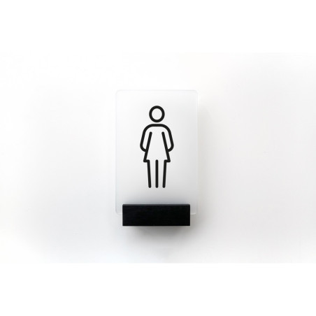 Plaque de porte H150 x L100 - Toilettes Femme - Fixation pince - Gamme ICE