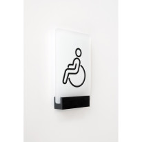 Plaque de porte H150 x L100 - Toilettes PMR - Fixation pince - Gamme ICE