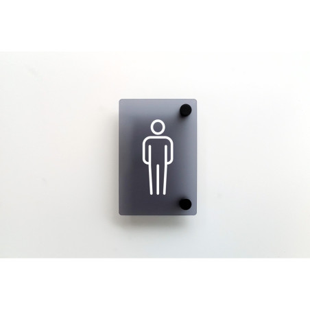 Plaque de porte H150 x L100 - Toilettes Homme - Fixation entretoises - Gamme ICE