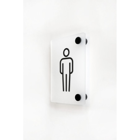 Plaque de porte H150 x L100 - Toilettes Homme - Fixation entretoises - Gamme ICE