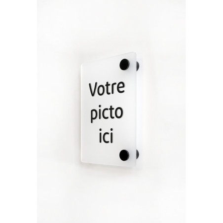 Plaque de porte H150 x L100 - à personnaliser - Fixation entretoises - Gamme ICE