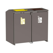 Abri conteneurs et biodéchets double – tôle galvanisée