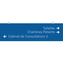 Signalétique suspendue PVC gravé - H 160 x L 590 mm - Gamme Couleur