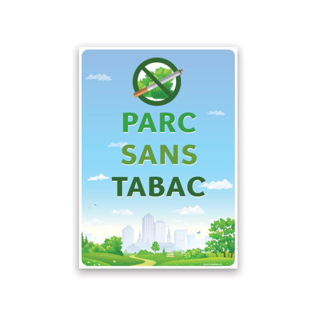 parc sans tabac, illustration d'un parc avec une cigarette barrée parc sans tabac, illustration d'un parc avec une cigarette barrée