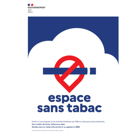 Panneau officiel espace sans tabac