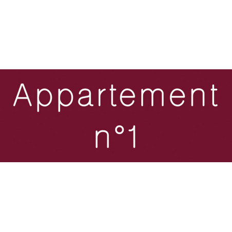 Signalétique gravée Appartement n°1 - Gamme Couleu Signalétique gravée Appartement n°1 - Gamme Couleu