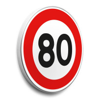 Panneau limitation de vitesse 80 - B14 - Gamme standard - Classe 1
