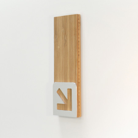 Picto Flèche à Droite Bois et Alu - Gamme Wood® Dimension Alu & Bambou Matière H 148.5 x L 50 mm