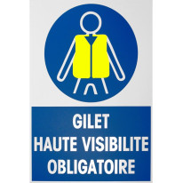 Panneau gilet haute visibilité obligatoire