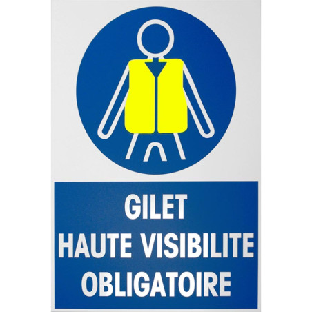 Panneau gilet haute visibilité obligatoire Panneau gilet haute visibilité obligatoire