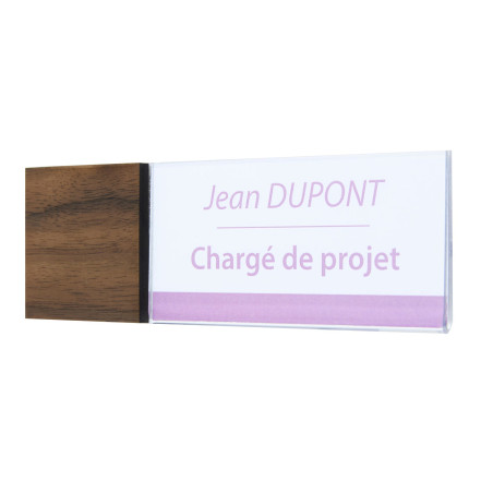 Plaque de porte Wood noyer - format étiquette