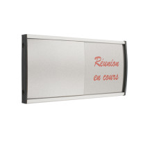 Plaque de porte Coulissante - Acélie Argent - H 78 x L 156 mm