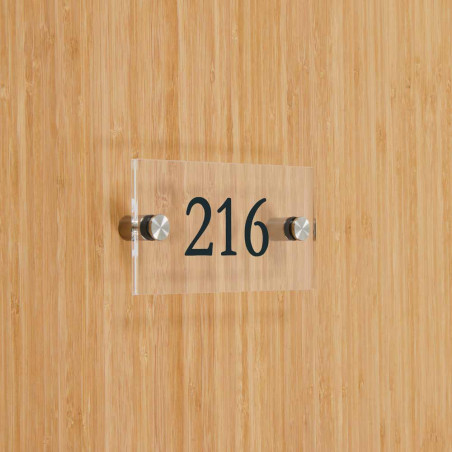 Numéro de porte transparent H 75 x L 150 mm - Gamme Clear
