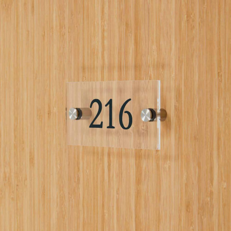 Numéro de porte transparent H 75 x L 150 mm - Gamme Clear