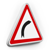 Panneau de danger Virage à droite - A1a - Gamme standard - Classe 1