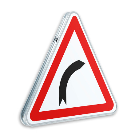 Panneau de danger Virage à droite - A1a - Gamme standard - Classe 1