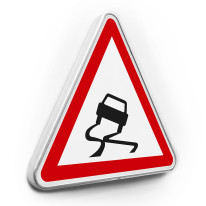 Panneau de danger Chaussée glissante - A4 - Gamme standard - Classe 1