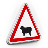 Panneau de danger Passage d´animaux domestiques - A15a2 - Gamme standard - Classe 1