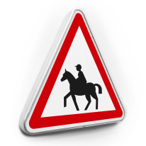Panneau de danger Attention Chevaux - A15c - Gamme standard - Classe 1