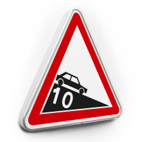 Panneau de danger Descente dangereuse - A16 - Gamme standard - Classe 1