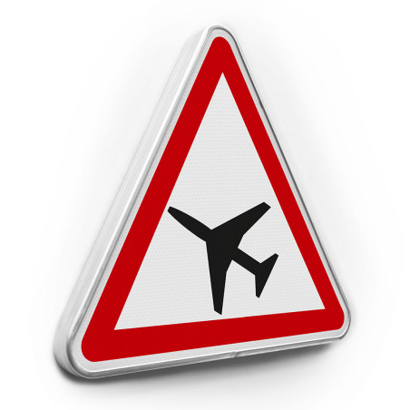 Panneau Traversée d´une aire de danger aérien - A23 - Gamme standard - Classe 1