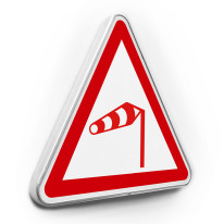 Panneau de danger Vent latéral - A24 - Gamme standard - Classe 1