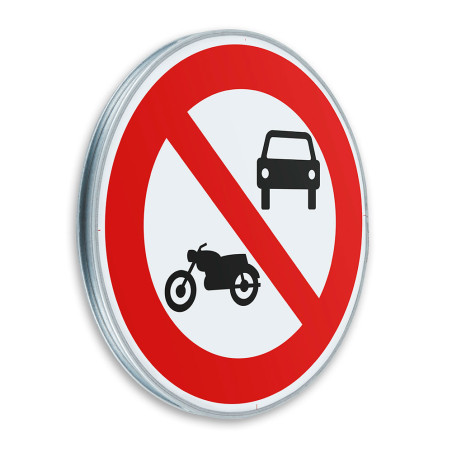 Panneau Accès interdit aux motos et voitures - B7a - Gamme standard - Classe 1